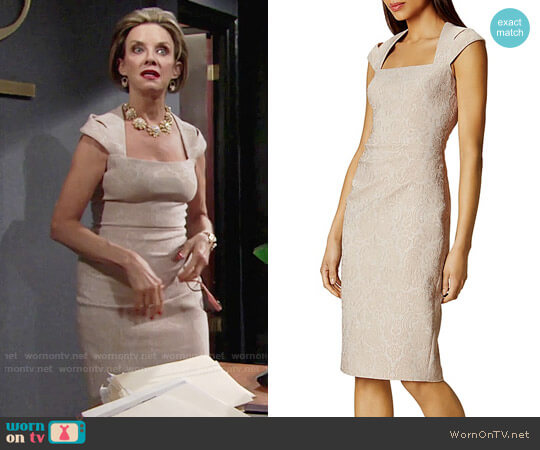 Karen Millen Jacquard Sheath Dress worn by Gloria Abbott Bardwell (Judith Chapman) on The Young and the Restless
