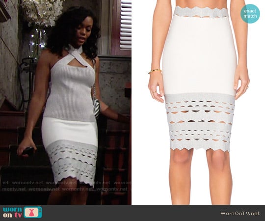 Lollita Cutout Hem Skirt worn by Hilary Curtis (Mishael Morgan) on The Young and the Restless