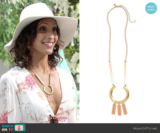 Madewell Ring Statement Necklace worn by Lily Winters (Christel Khalil) on The Young and the Restless