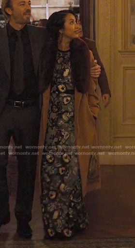 Marianne’s floral embroidered gown on Friends from College