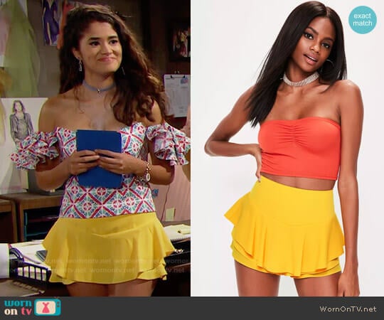 Missguided Full Frill High Waisted Shorts worn by Darlita (Danube Hermosillo) on The Bold and the Beautiful