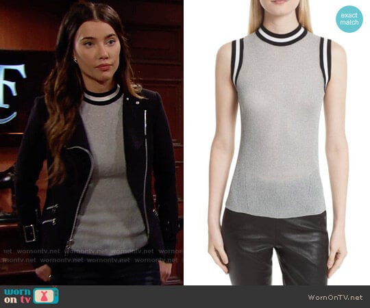 Rag & Bone Priya Tank in Silver worn by Steffy Forrester (Jacqueline MacInnes Wood) on The Bold and the Beautiful