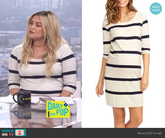Rosie Pope Harper Stripe Maternity Sweater Dress worn by Carissa Loethen Culiner on E! News