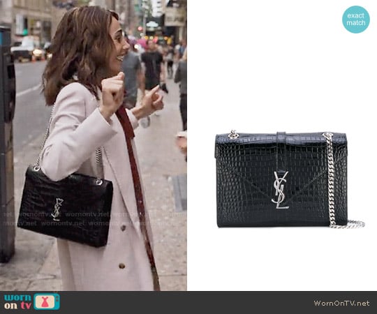 Saint Laurent Large Monogram Satchel worn by Samantha Delmonico (Annie Parisse) on Friends from College