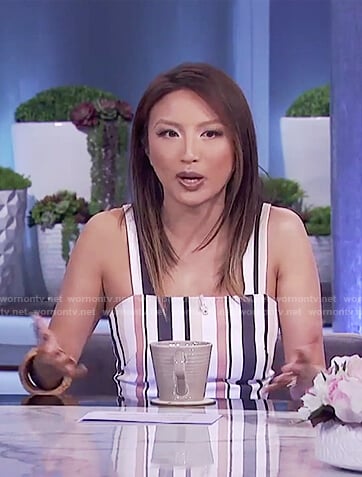 Jeannie’s striped jumpsuit on The Real