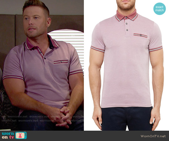 Ted Baker Doug Polo Shirt in Pink worn by Rick Forrester (Jacob Young) on The Bold and the Beautiful