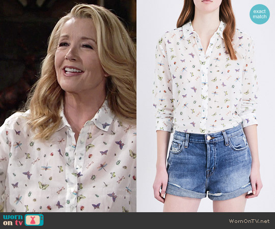 The Kooples Ladybird Print Cotton Shirt worn by Nikki Reed Newman (Melody Thomas-Scott) on The Young and the Restless
