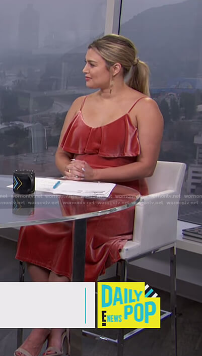 Carissa’s velvet dress with ruffle on E! News