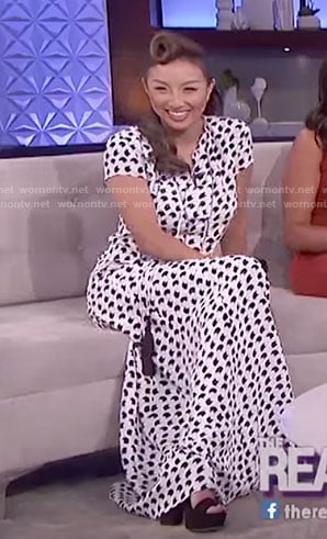 Jeannie’s white crescent printed dress on The Real