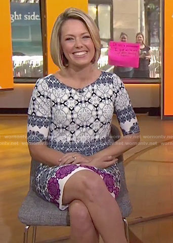 Dylan’s white medallion print dress on Today
