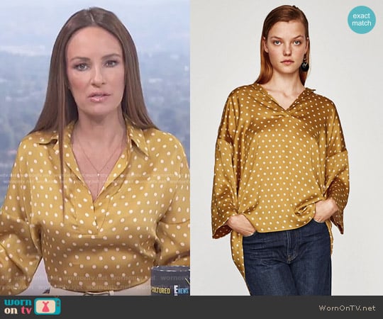 Zara Spotted Smock Top worn by Catt Sadler on E! News