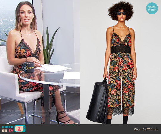 Zara Cropped Lace Jumpsuit worn by Catt Sadler on E! News