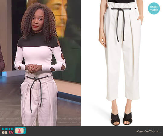 3.1 Phillip Lim Origami Crop Flare Pants worn by Zuri Hall on E! News