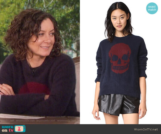 360 Sweater Natalie Skull Sweater worn by Sara Gilbert on The Talk