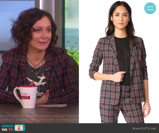 6397 Mini Lapel Blazer worn by Sara Gilbert on The Talk