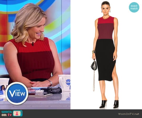 Altuzarra Mariana Rib-Knit Fitted Dress worn by Sara Haines on The View