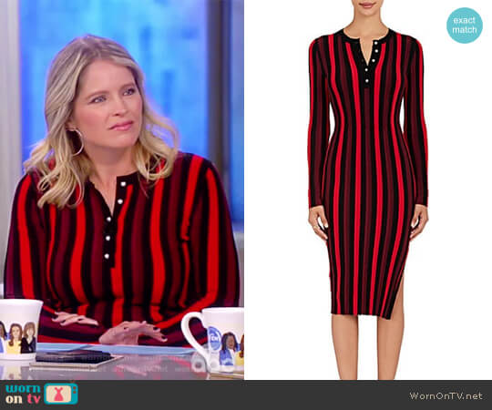 Altuzarra Striped Rib-Knit Dress worn by Sara Haines on The View