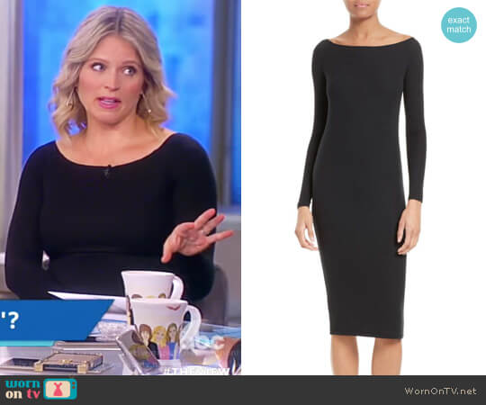 Anthony Thomas Melillo Off the Shoulder Rib Dress worn by Sara Haines on The View