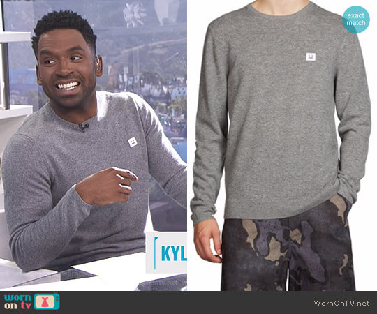 Acne Studios Dasher O Face Wool Pullover worn by Justin Sylvester on E! News