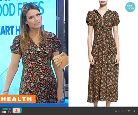 Alexa Chung Puff-Shoulder Hooded Dress worn by Savannah Guthrie on Today