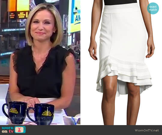 Alexis Cynda Ruffled Peplum Skirt worn by Amy Robach on Good Morning America