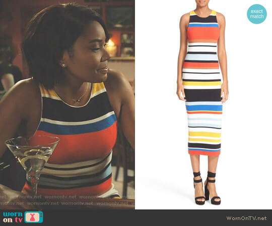Alice + Olivia Jenner Stripe Knit Midi Dress worn by Mary Jane Paul (Gabrielle Union) on Being Mary Jane