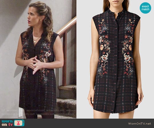 All Saints Luna Saloon Dress worn by Chelsea Lawson (Melissa Claire Egan) on The Young and the Restless
