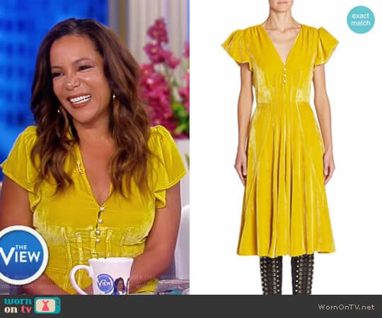 Altuzarra Camilla Velvet Dress worn by Sunny Hostin on The View