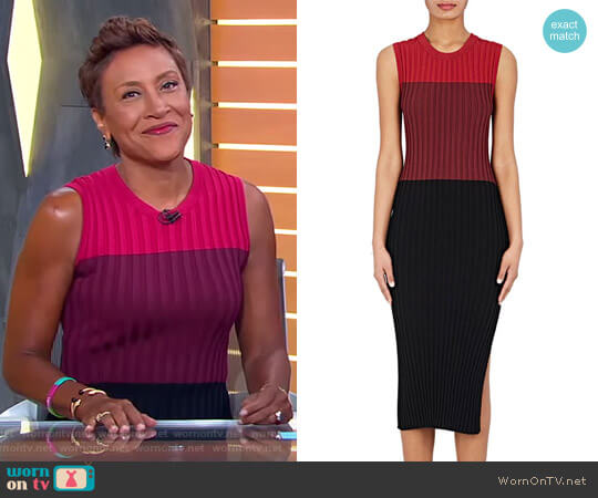Altuzarra Mariana Rib-Knit Fitted Dress worn by Robin Roberts on Good Morning America