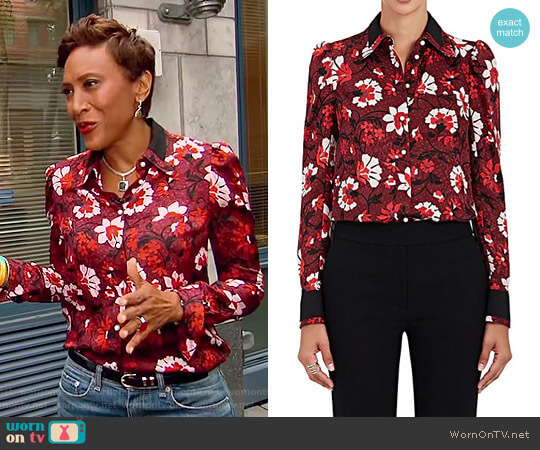 Altuzarra Marlowe Floral Silk Blouse worn by Robin Roberts on Good Morning America