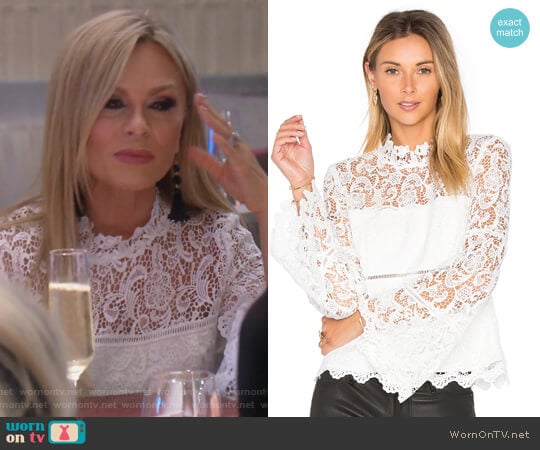 Bardot x Revolve Sansa Lace Top worn by Tamra Judge on The Real Housewives of Orange County