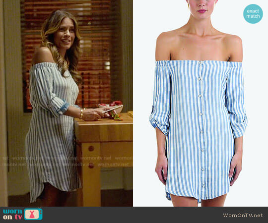 Bella Dahl Off the Shoulder Button Down Dress worn by Kara Lynch (Lisa Vidal) on Being Mary Jane