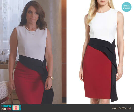 Boss Disalana Color Block Sheath Dress worn by Diana St. Tropez (Tina Fey) on Great News