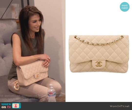 Chanel Classic Jumbo Double Flap Bag worn by Peggy Sulahian on The Real Housewives of Orange County