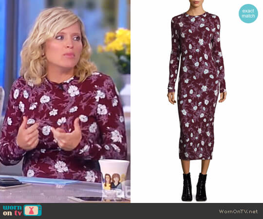Carven Long Jersey Floral Dress worn by Sara Haines on The View