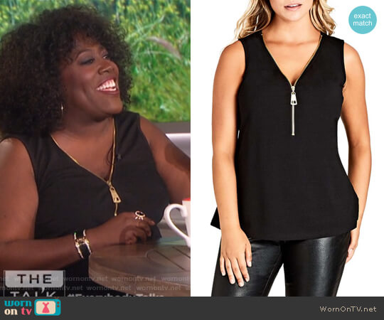 City Chic Sleeveless Zip Top worn by Sheryl Underwood on The Talk