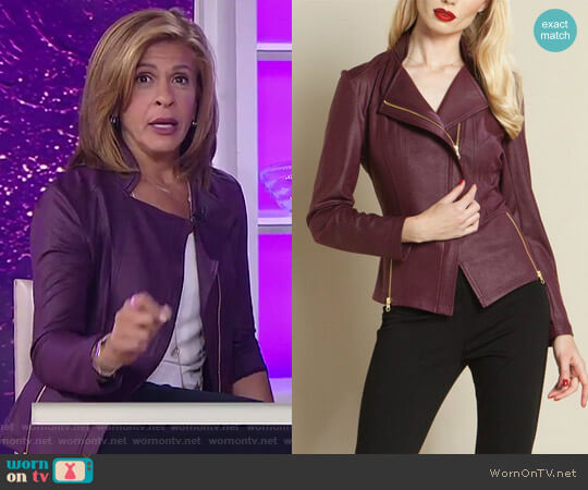 Clara Sunwoo Liquid Leather Zip Jacket worn by Hoda Kotb on Today