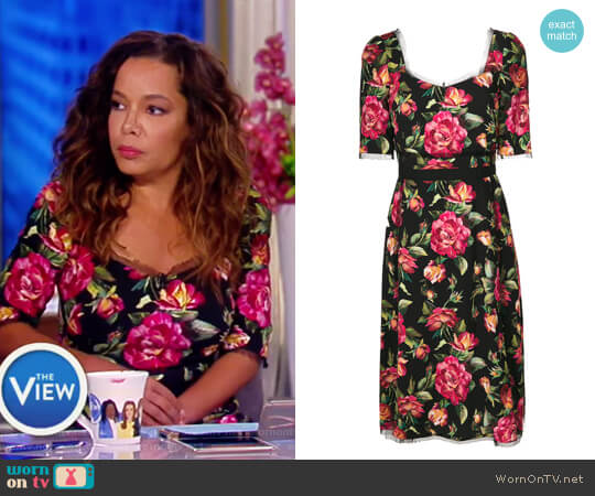 Dolce & Gabbana Floral Print Dress worn by Sunny Hostin on The View