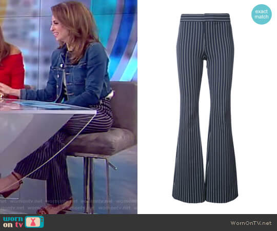 10 Crosby by Derek Lam Flared Pinstripe Trousers worn by Jedediah Bila on The View