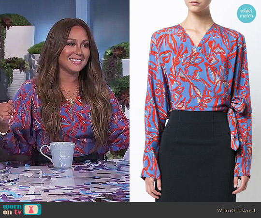 Diane von Furstenberg Long-sleeve Crossed Cropped Top worn by Adrienne Houghton on The Real