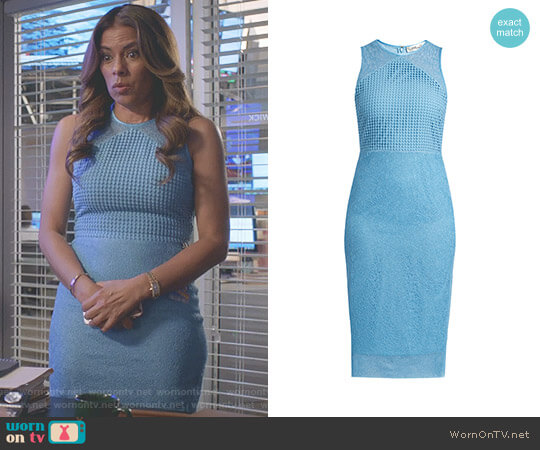 Diane von Furstenberg Mixed Lace Sheath Dress worn by Kara Lynch (Lisa Vidal) on Being Mary Jane