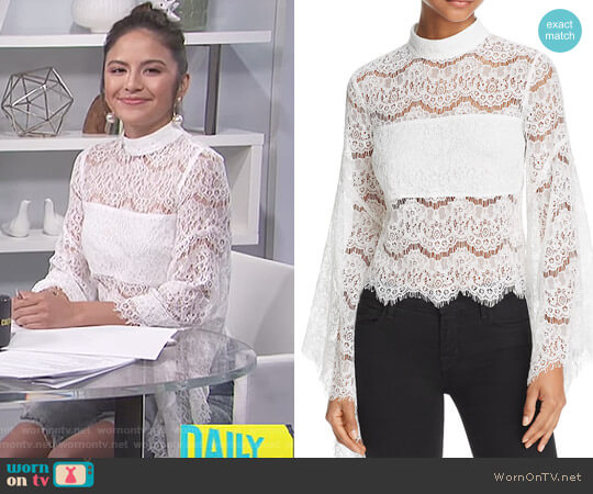 Do and Be Bell Sleeve Lace Top worn by Erin Lim on E! News