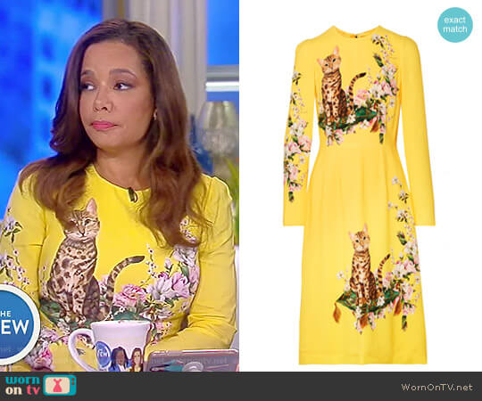 Dolce & Gabbana Printed Cady Midi Dress worn by Sunny Hostin on The View