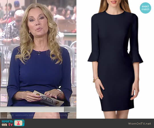 Donna Morgan Three-Quarter Sleeve Sheath Dress worn by Kathie Lee Gifford on Today
