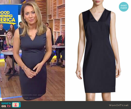 Elie Tahari Linzi Embellished Shift Dress worn by Ginger Zee on Good Morning America