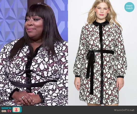 Eloquii Studio Floral Dress with Velvet Detail worn by Loni Love on The Real