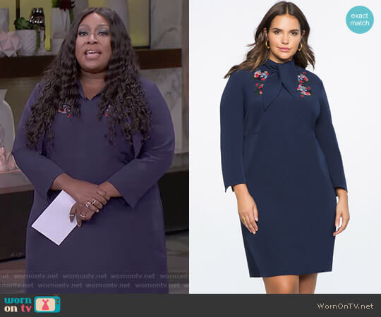 Eloquii Tie Neck Tee Dress worn by Loni Love on The Real