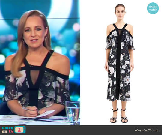 Ginger & Smart Eden Off Shoulder Dress worn by Carrie Bickmore on The Project