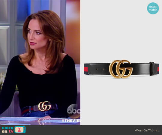 Gucci Nylon Web belt with Double G buckle worn by Jedediah Bila on The View