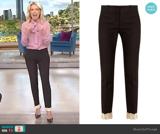 Gucci Ruffled-Hem Silk and Wool-Blend Trousers worn by Megyn Kelly on Today
